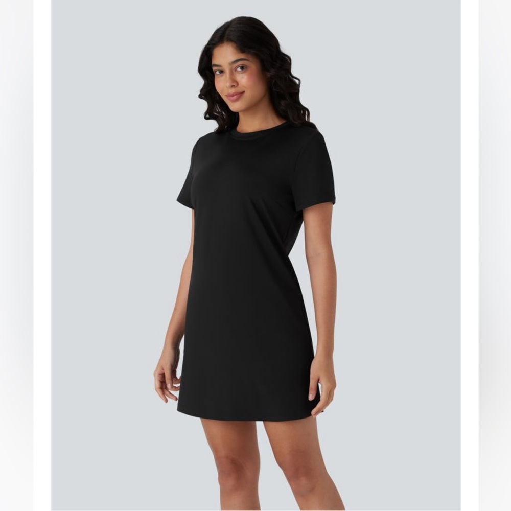 HALARA NWT Short Sleeve Solid Mini Casaul Tee Dress